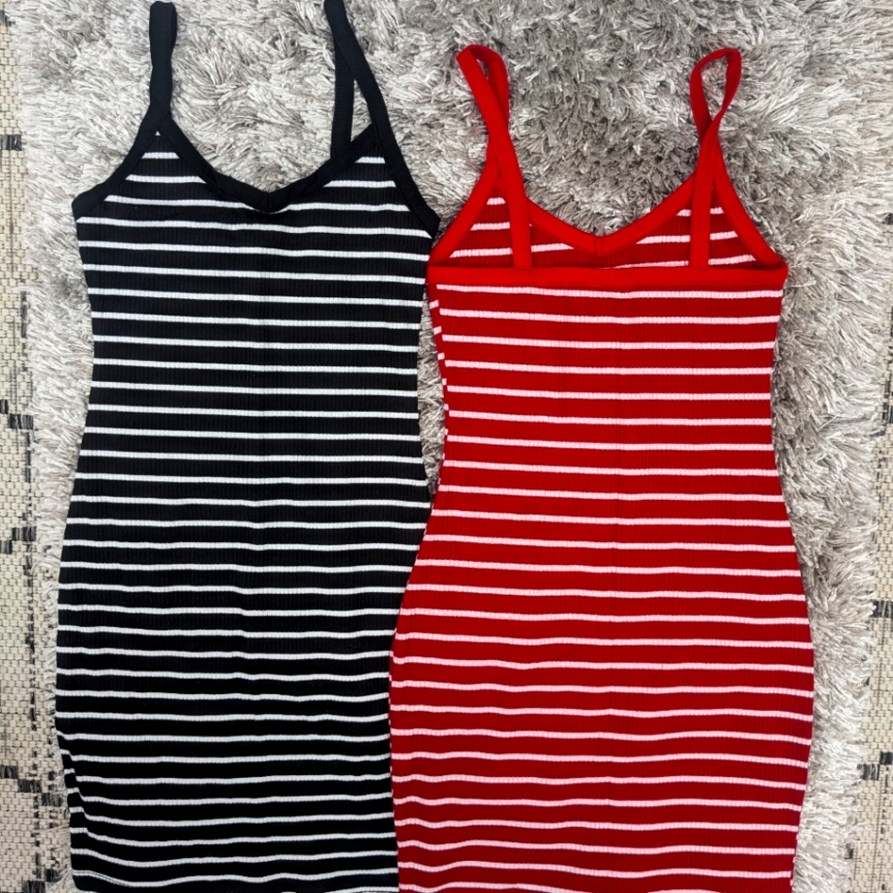 Excellent condition lot of 3 striped mini dresses XS/S